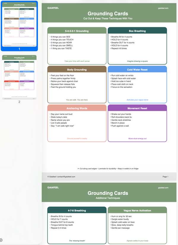 Grounding Cards Printable